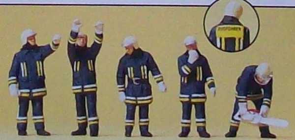H0 Figur Feuerwehrmänner in Einsatzkleidung
