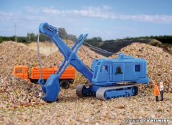 N LKW Menck Bagger mit Hochlöffel blau, L=7x 2,2x 5cm, etc...................................................................................