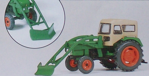 H0 Figur Ackerschlepper Deutz D 6206 Verdeck und Schneepflug etc.............................................................................................