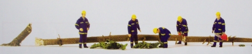 H0 Figur D DB THW Helfer bei Aufräumarbeiten