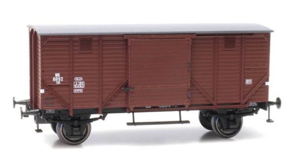 H0 NL NS Güterwagen ged., nr.8892, ohne Bremsen, L= 96mm,  2A, Ep.IIIb- IIIc, braun, etc.......................................
