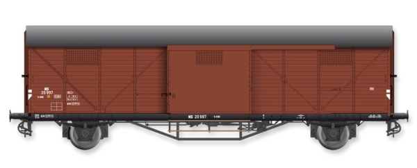 H0 NL NS Güterwagen ged., Hongaar SCHK 20997, 2A, Ep.III, L=147mm, braun, etc................................................