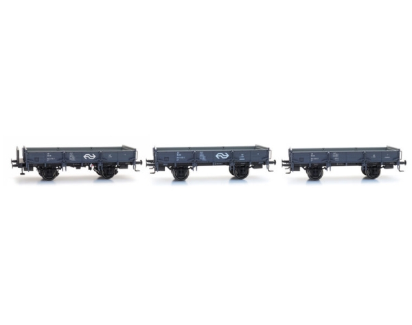 H0 NL NS Niederbordwagen- Set 3x, 144-7, 137-1, 074-6, 2A, Ep.IV, BW Maarn, etc.........................................................