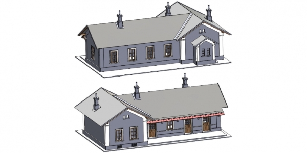 TT Bahngebäude BS Bahnhof Adrspach ohne Lackierung, 121x 123x 104mm, etc.......................