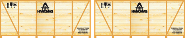 H0 D  Ladegut " Überseekisten " St.2x Resinguss, Hanomag
