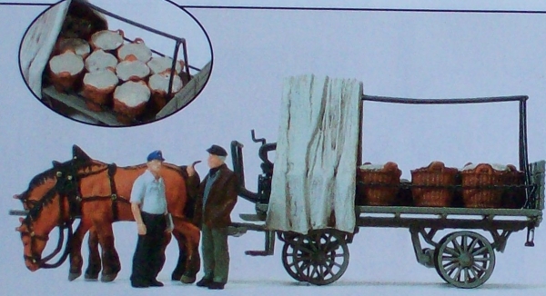 H0 Figur Rollwagen mit Gemüseladung etc........................................................................................................................................................................................