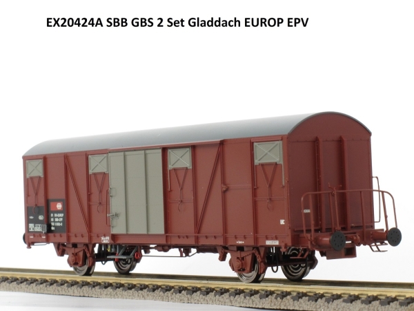 H0 CH SBB Güterwagen ged., Gbs Nr.2, 2A Ep.V'I, Federpuffer,