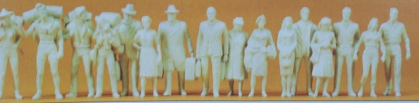 0 Figur BS Reisende Passanten Tramper unbemalt 16x etc.....
