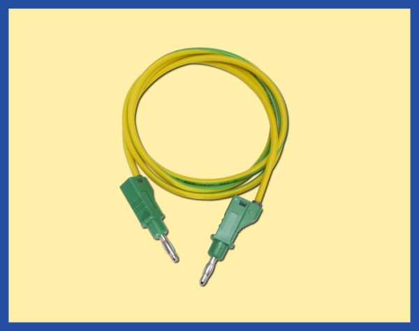 elektro Messkabel Zubehör Meßleitung 1m, Bananenstecker mit lamellenkontakt 4mm, 0,75mm², stapelbar, 12A,  gelb/ grün, etc..............................................................................