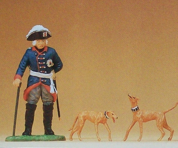 1: 25 D Preußenkönig stehend und Hunde