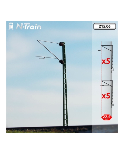 N D DB Oberleitung Gittermasten mit Re160 Ausleger- Set, Typ M,  St.10x, etc................