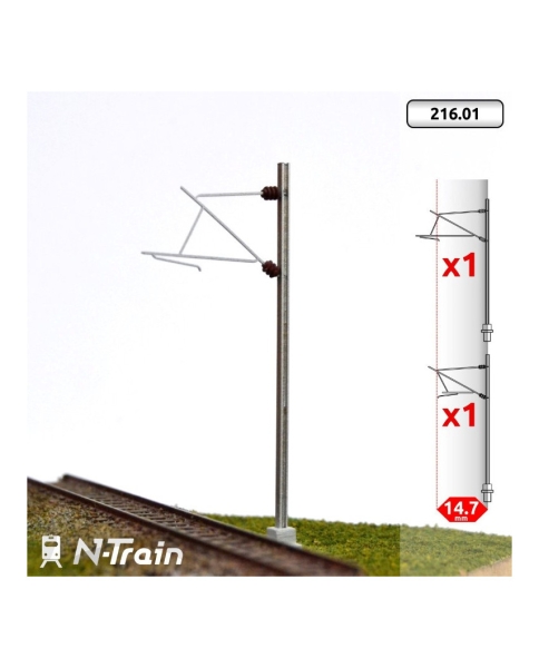 N F SNCF Oberleitung Profil Masten H, St.2x, 25KV -M, etc.................