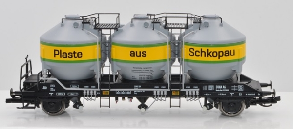 H0 D DR Güterwagen Silowagen Uc- y, Plaste aus Schkopau von Transport von Kunststoffgranulaten, mit Bremserbühne, 2A, Ep.IV, etc.......