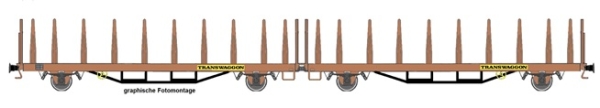 H0 D DR Güterwagen Fährbootwagen Laas- Einheit Doppeleinheit TRANSWAGGON, einfarbig, mit UIC- Rungen, unbeladen, 2A, 1 , etc.................