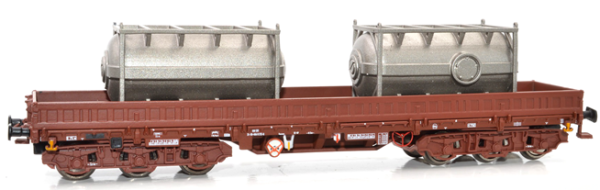 H0 D DR Schwerlastwagen Samms 4860, 6A, beladen mit Wassertanks, braun, einfarbig, etc....................
