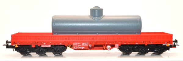 H0 D DB Schwerlastwagen Samms- u 454, 6A, beladen, mit graublauem Altölsammelkessel, rot- rot- schwarz, etc................