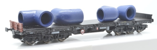 H0 D DB Schwerlastwagen Salmms 454, 6A, beladen mit Fittings, braune Stirnwände, einfarbig, schwarz, etc...............