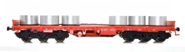 H0 D DB Schwerlastwagen Samms, 454, 6A, beladen mit Coils, verkehrsrot- verkehrsrot- schwarz, etc...............