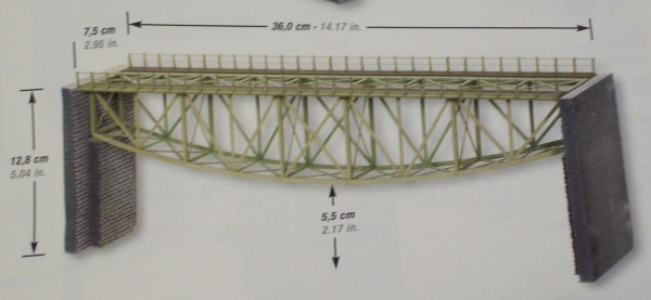 H0 Geländegestaltung BS Laser Cut Fischbauchbrücke mit Brückenköpfen, etc...................