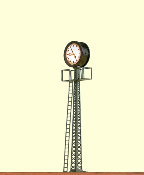 N Geländegestaltung Uhr, Gittermast mit Podest,  beleuchtet, H= 62mm, Ersatzleuchtmittel 3293