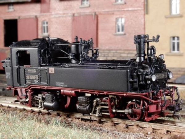 H0e D DR Dampflokomotive BR 99596, Altbau, IV K, geschweißte Wasserkästen/ Führerhaus, Teilreko ,
