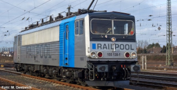 H0 Railpool Elektrolokomotive  155 138 - 1, Ep.VI, LED- Beleuchtung, L= 225mm, R= 360mm, NEM- Schacht, etc........................................................................