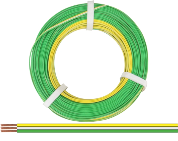 elektro Litzen Drähte Kupferschaltlitze, flach, 0,14mm²,   gelb- weiß- grün,  5m, etc........................................................