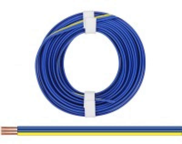 elektro Litzen Drähte Kupferschaltlitze, flach, 0,14mm²,  blau- blau- gelb,  5m, etc..........................................................