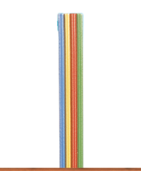 elektro Flachbandlitze, 0,14mm², 4fach, Ring, 5m, 1,5A, blau gelb rot grün