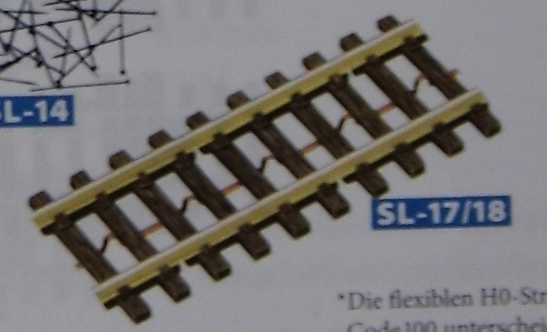 H0 Bahnausstattung Mittelleiter für Weichen, 1219mm, Code 100,