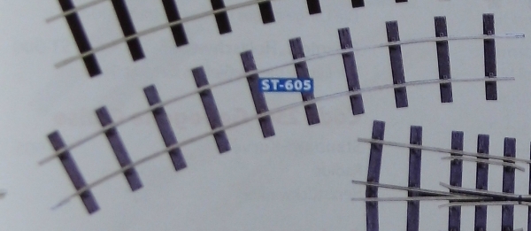 Im Code 200 Gleis gebogen, R 1, 762mm, 1/ 8, 30°
