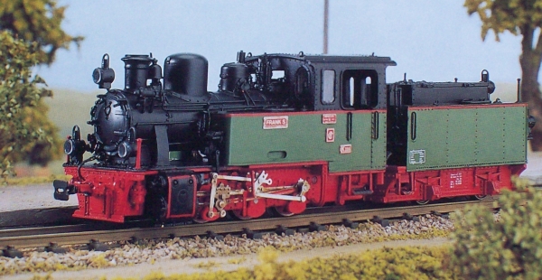 H0e Bahnausstattung D DR PRI BS MS WM Dampflokomotive " Frank S ",  Jagsttalbahn