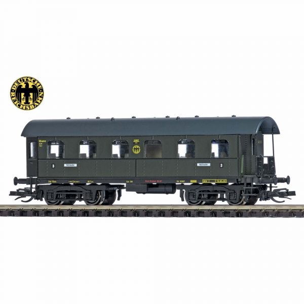 TT D DRG Personenwagen,  Langenschwalbacher , offener und geschlossener Bühne, 4A, Ep.II, L= 107mm, grün, etc...................................................................................................