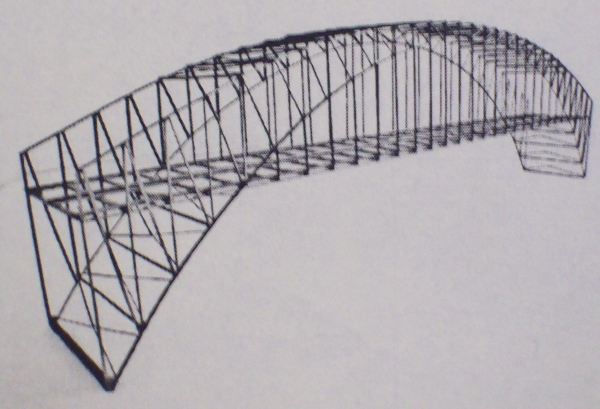 H0 B 100 Bogenbrücke grau, 2gleisig, 100x 13,5x 30cm, Gleisabstand 6,4cm, Gleishöhe 13,5cm über Boden, etc........................................................................