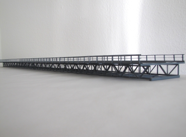 H0 MS 120 Unterzugbrücke grau, 2gleisig, 120x 13,5x 9,5cm, etc.......................................................