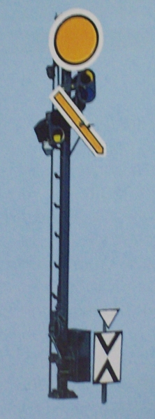 H0 Bahnausstattung BS MS KS Vorsignal, 52mm, unbel., zweibegr., Vr0/ Vr1, Vorbild 5,4m
