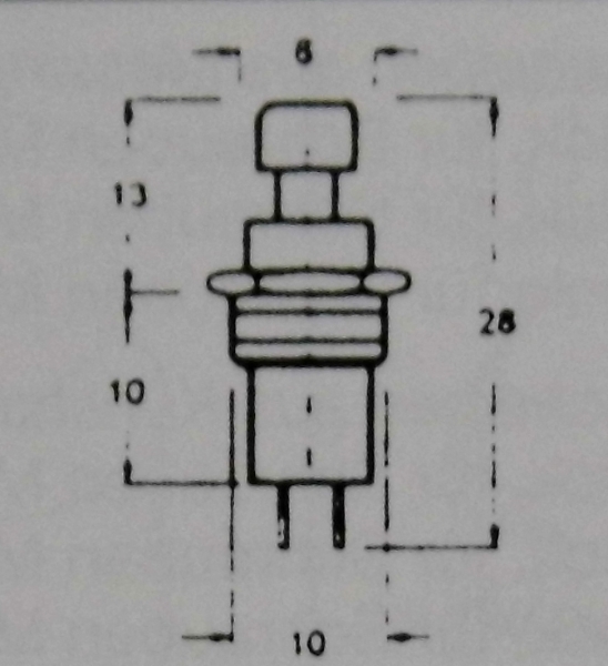 Elektro Mini Drucktasterschalter  1pol., 250V, 0,5A,  grün