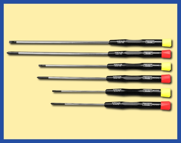Werkzeug Spezialwerkzeuge Präzisionsschraubendreher lang, Schlitz- Kreuzschlitz, St6x,   2,4mm 0- 75mm, 3,0+1 100mm / 3,8+, etc..............................................................................