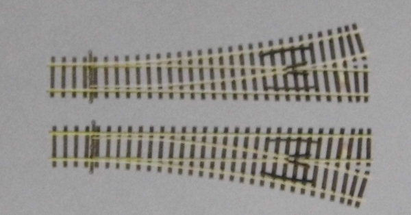 TT Modellgleisbettung Weiche links einf 15° dunkel