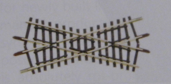 TT Modellgleisbettung Kreuzung 15° grau