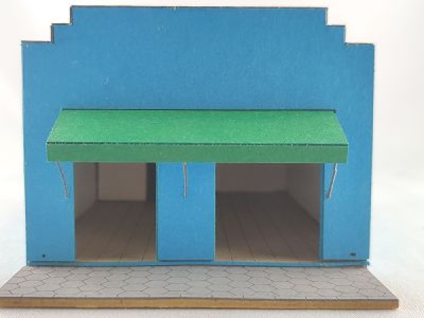 H0 Gebäude BS Ladenlokal brasilianisch, blau, Lasetcut, etc................................