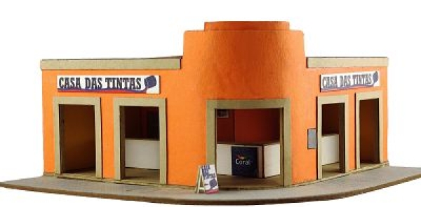 H0 Gebäude BS Casa das Tintas, Farbgeschäft, Brasilien, Lasercut, etc....................................................