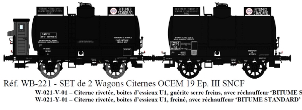H0 SNCF Kesselwagen Set 2x 2A Ep. III Bitumen