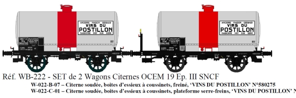 H0 SNCF Kesselwagen Set 2x 2A Ep. III Postillon