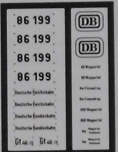 H0 D DB DR BS Dampflokomotive R 86 Ätzbeschriftung