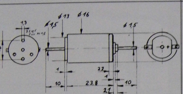 Ersatzteil Faulhaber Glockenankermotor 1624, 12V, 1,5W, Leerlaufdrehzahl