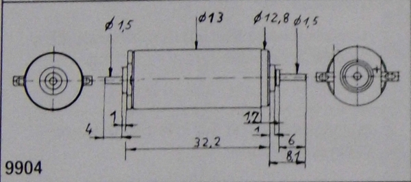 Ersatzteil Faulhaber Glockenankermotor 1331, 12V, 2,7W