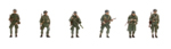 H0 mili USA US Figur Fallschirmjäger 6x, etc................................................