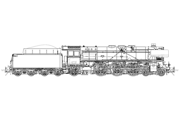 0 D DB Dampflokomotive BR 01 177, 2C1, Ep.IIIa, Witte- Windleitbl., etc.......................................................................