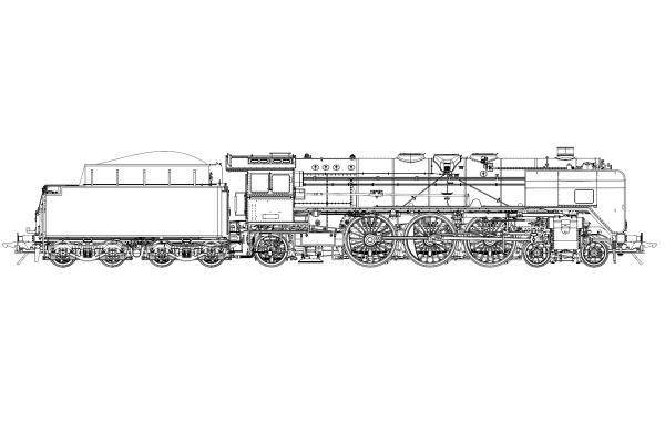 0 D DR Dampflokomotive BR 01 195, 2C1, Ep.III, Wagner Windleitbl., Frontschürze, Rauchkammer- Zentralverschluß, Spitzenlicht3, etc.......................................................................